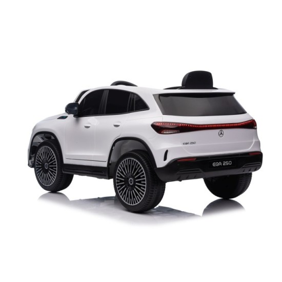 JOKO Elektrické autíčko Mercedes Benz EQA 250 4x4, penové kolesá, kožené sedadlo, nosnosť 50kg, biele
