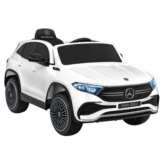JOKO Elektrické autíčko Mercedes Benz EQA 250 4x4, penové kolesá, kožené sedadlo, nosnosť 50kg, biele