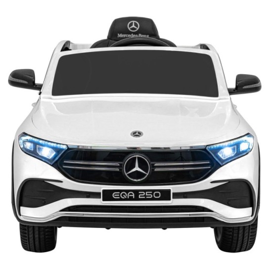 JOKO Elektrické autíčko Mercedes Benz EQA 250 4x4, penové kolesá, kožené sedadlo, nosnosť 50kg, biele