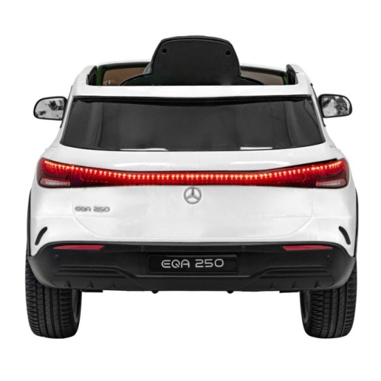 JOKO Elektrické autíčko Mercedes Benz EQA 250 4x4, penové kolesá, kožené sedadlo, nosnosť 50kg, biele