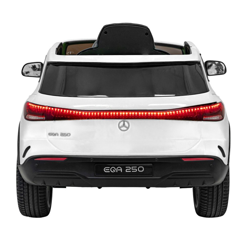 JOKO Elektrické autíčko Mercedes Benz EQA 250 4x4, penové kolesá, kožené sedadlo, nosnosť 50kg, biele