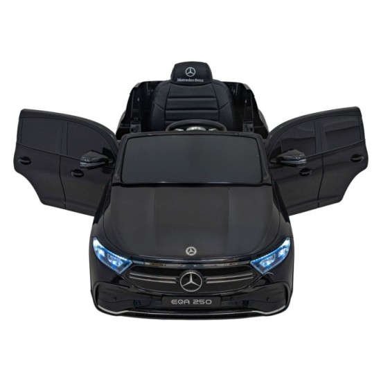 JOKO Elektrické autíčko Mercedes Benz EQA 250 4x4, penové kolesá, kožené sedadlo, nosnosť 50kg, čierne