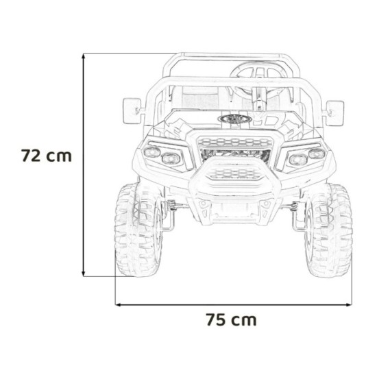 JOKO Elektrické autíčko Buggy Champion Pick-Up 2x200W 24V, Dvojmiestne kožené sedadlo, Nosnosť 60kg, Odpružené Penové kolesá, FM