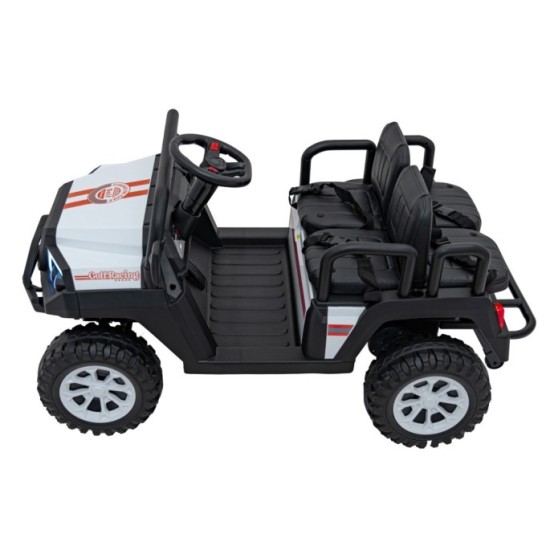 JOKO Elektrické autíčko Terénne Buggy Champion 2x200W 24V pre 4 deti, Nosnosť 120kg, odpružené penové kolesá, kožené sedadlo, FM