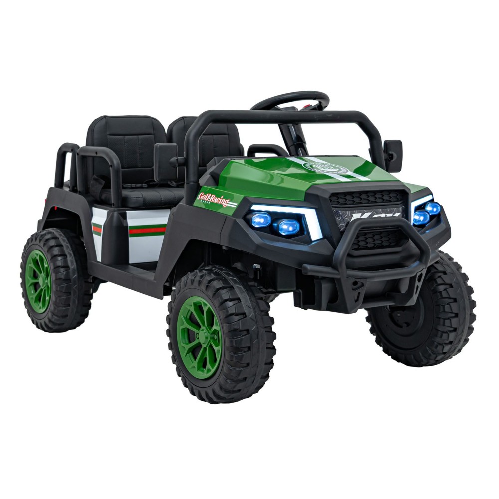 JOKO Elektrické autíčko Terénne Buggy Champion 2x200W 24V pre 4 deti, Nosnosť 120kg, odpružené penové kolesá, kožené sedadlo, FM