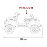 JOKO Elektrické autíčko Terénne Buggy Champion 2x200W 24V pre 4 deti, Nosnosť 120kg, odpružené penové kolesá, kožené sedadlo, FM