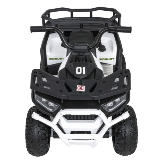 JOKO Elektrická Štvorkolka ATV Robust 4x4, FM rádio, penové kolesá, kožené sedadlo, Diaľkové ovládanie, biela