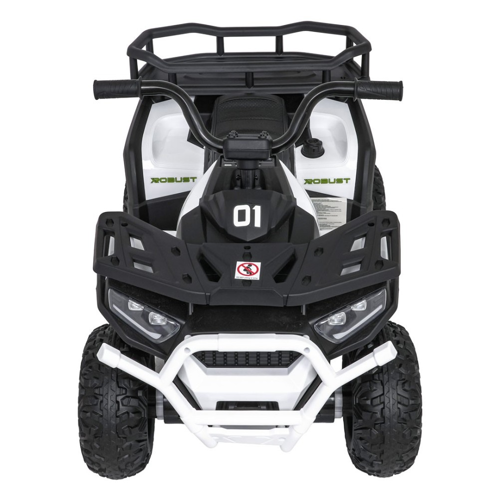 JOKO Elektrická Štvorkolka ATV Robust 4x4, FM rádio, penové kolesá, kožené sedadlo, Diaľkové ovládanie, biela