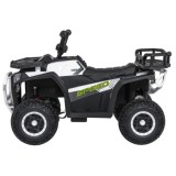 JOKO Elektrická Štvorkolka ATV Robust 4x4, FM rádio, penové kolesá, kožené sedadlo, Diaľkové ovládanie, biela