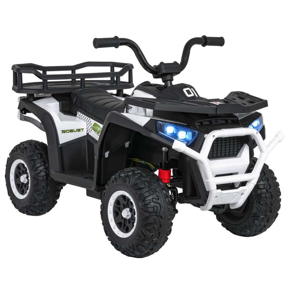JOKO Elektrická Štvorkolka ATV Robust 4x4, FM rádio, penové kolesá, kožené sedadlo, Diaľkové ovládanie, biela