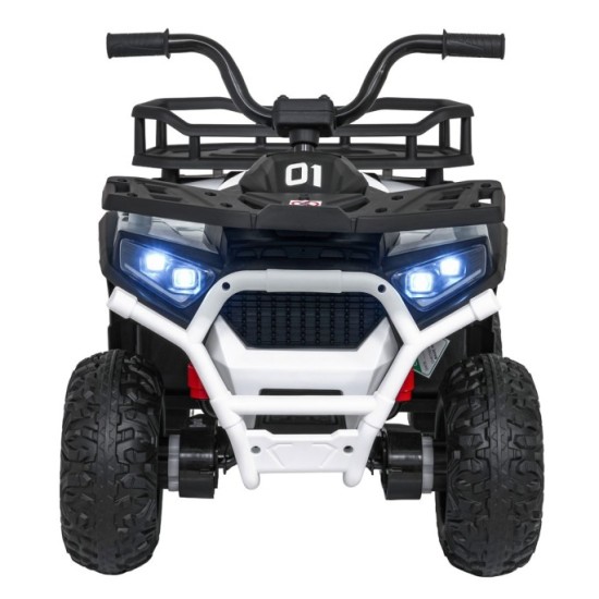 JOKO Elektrická Štvorkolka ATV Robust 4x4, FM rádio, penové kolesá, kožené sedadlo, Diaľkové ovládanie, biela