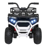 JOKO Elektrická Štvorkolka ATV Robust 4x4, FM rádio, penové kolesá, kožené sedadlo, Diaľkové ovládanie, biela