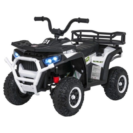 JOKO Elektrická Štvorkolka ATV Robust 4x4, FM rádio, penové kolesá, kožené sedadlo, Diaľkové ovládanie, biela