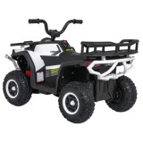 JOKO Elektrická Štvorkolka ATV Robust 4x4, FM rádio, penové kolesá, kožené sedadlo, Diaľkové ovládanie, biela