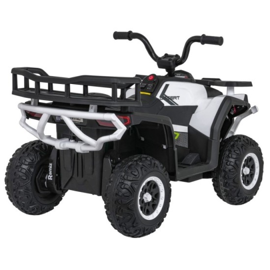 JOKO Elektrická Štvorkolka ATV Robust 4x4, FM rádio, penové kolesá, kožené sedadlo, Diaľkové ovládanie, biela