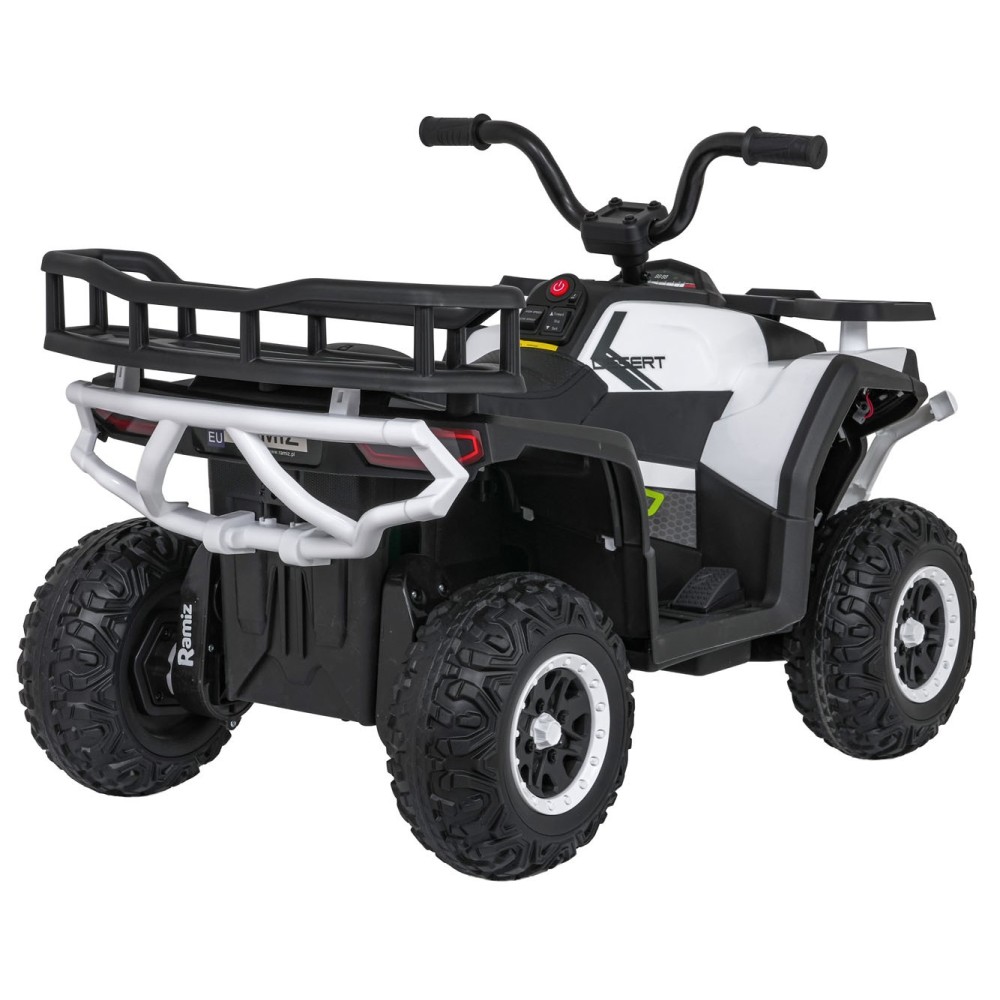 JOKO Elektrická Štvorkolka ATV Robust 4x4, FM rádio, penové kolesá, kožené sedadlo, Diaľkové ovládanie, biela