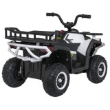 JOKO Elektrická Štvorkolka ATV Robust 4x4, FM rádio, penové kolesá, kožené sedadlo, Diaľkové ovládanie, biela
