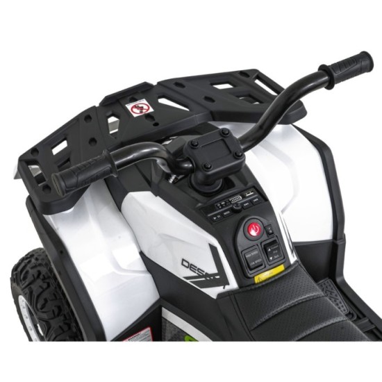 JOKO Elektrická Štvorkolka ATV Robust 4x4, FM rádio, penové kolesá, kožené sedadlo, Diaľkové ovládanie, biela