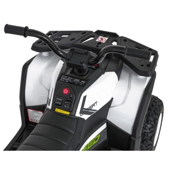 JOKO Elektrická Štvorkolka ATV Robust 4x4, FM rádio, penové kolesá, kožené sedadlo, Diaľkové ovládanie, biela