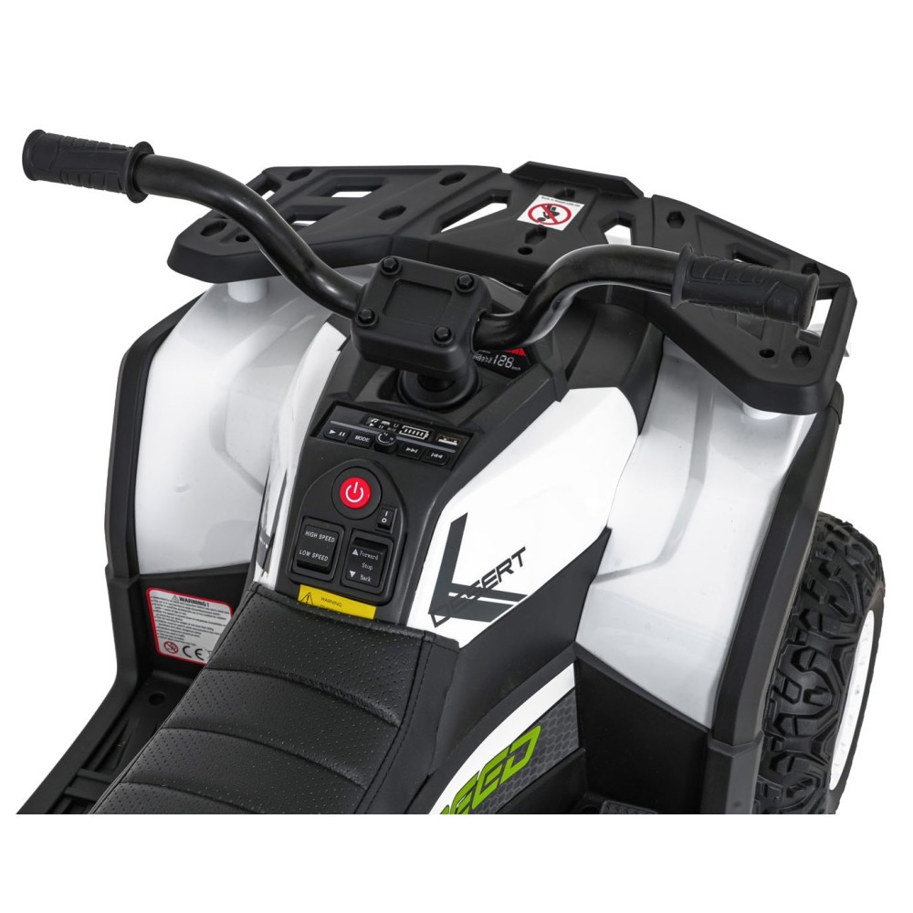 JOKO Elektrická Štvorkolka ATV Robust 4x4, FM rádio, penové kolesá, kožené sedadlo, Diaľkové ovládanie, biela