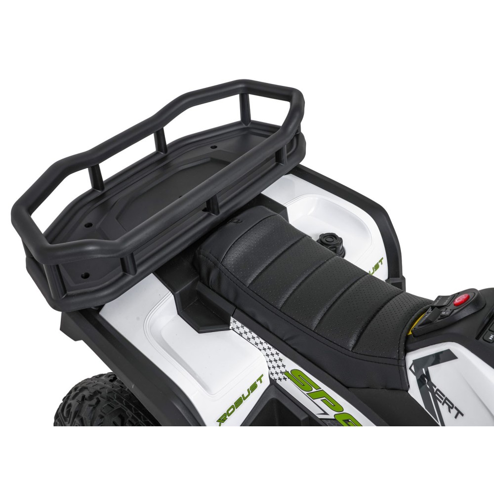 JOKO Elektrická Štvorkolka ATV Robust 4x4, FM rádio, penové kolesá, kožené sedadlo, Diaľkové ovládanie, biela
