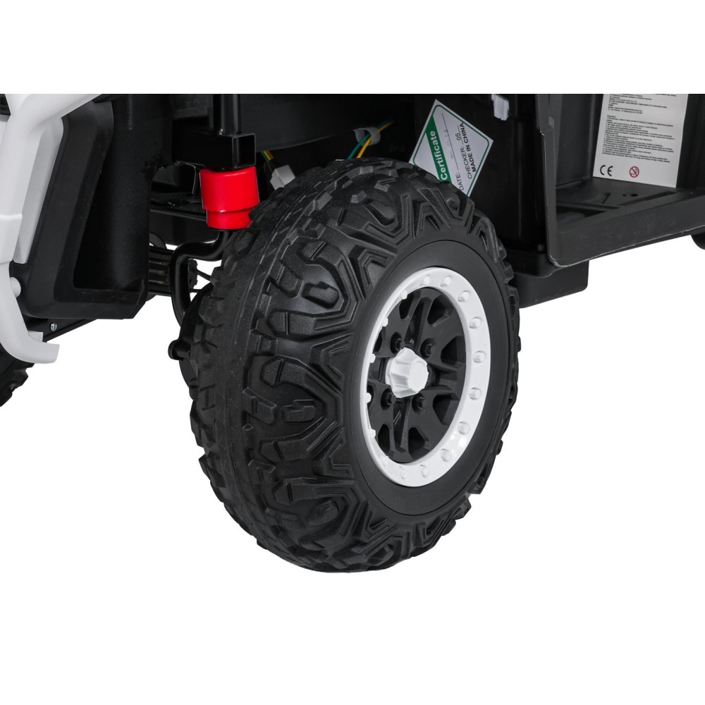 JOKO Elektrická Štvorkolka ATV Robust 4x4, FM rádio, penové kolesá, kožené sedadlo, Diaľkové ovládanie, biela