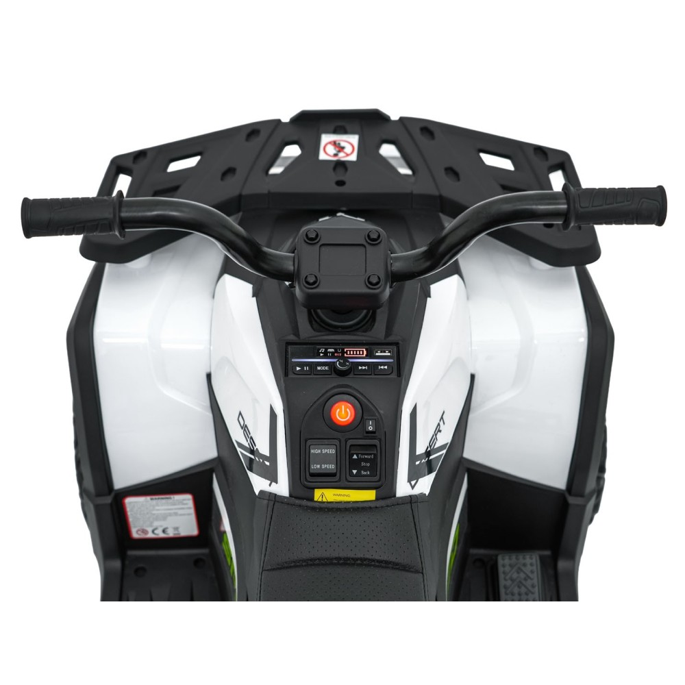 JOKO Elektrická Štvorkolka ATV Robust 4x4, FM rádio, penové kolesá, kožené sedadlo, Diaľkové ovládanie, biela