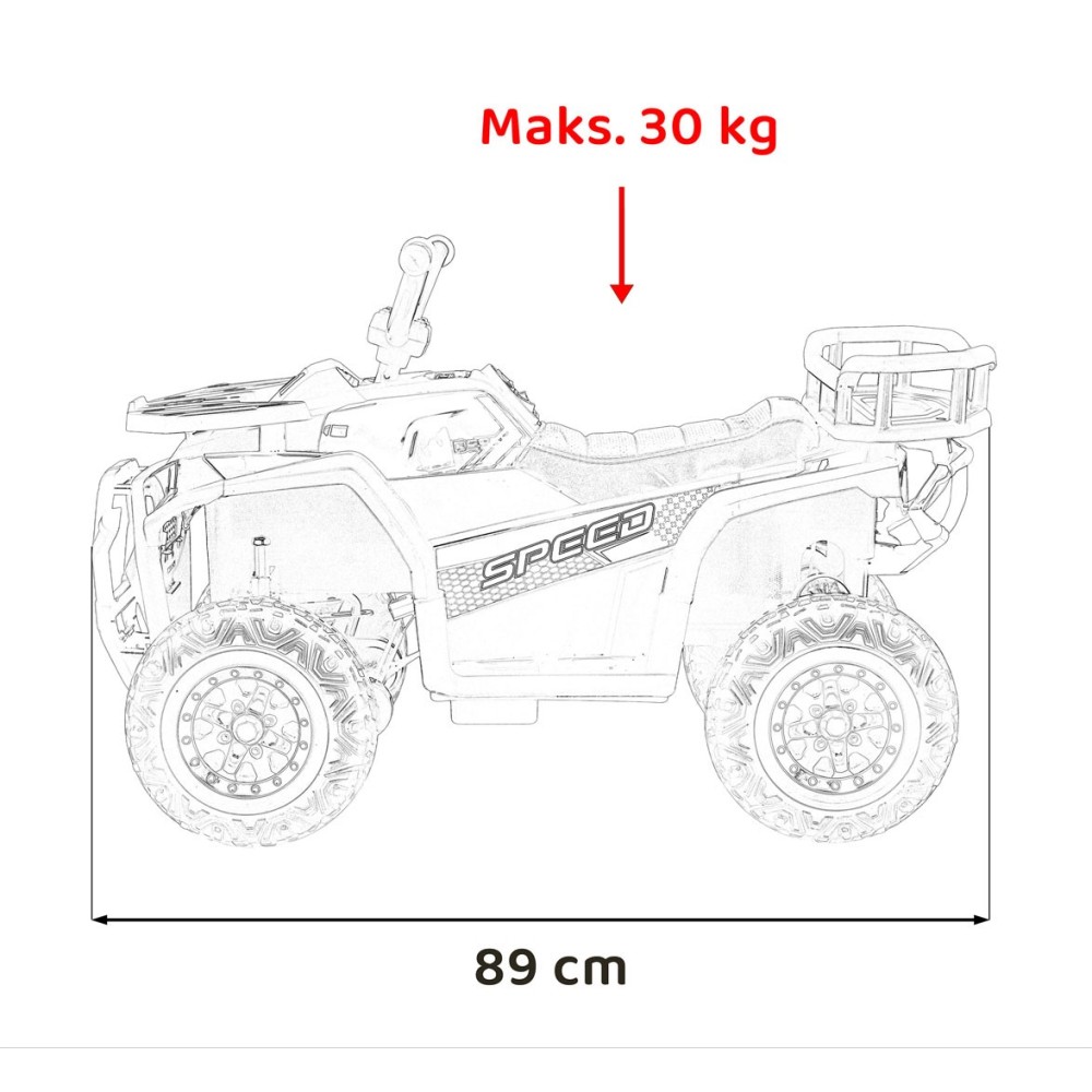 JOKO Elektrická Štvorkolka ATV Robust 4x4, FM rádio, penové kolesá, kožené sedadlo, Diaľkové ovládanie, biela