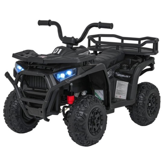 JOKO Elektrická Štvorkolka ATV Robust 4x4, FM rádio, penové kolesá, kožené sedadlo, Diaľkové ovládanie, čierna