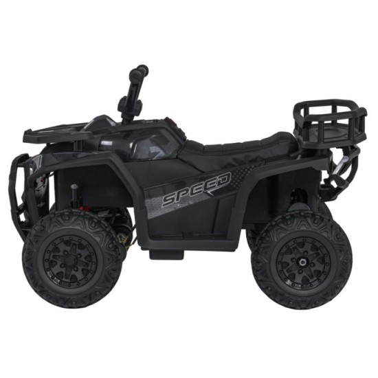JOKO Elektrická Štvorkolka ATV Robust 4x4, FM rádio, penové kolesá, kožené sedadlo, Diaľkové ovládanie, čierna