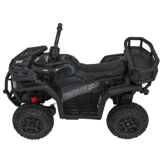 JOKO Elektrická Štvorkolka ATV Robust 4x4, FM rádio, penové kolesá, kožené sedadlo, Diaľkové ovládanie, čierna