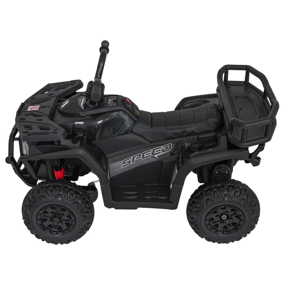 JOKO Elektrická Štvorkolka ATV Robust 4x4, FM rádio, penové kolesá, kožené sedadlo, Diaľkové ovládanie, čierna