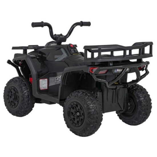 JOKO Elektrická Štvorkolka ATV Robust 4x4, FM rádio, penové kolesá, kožené sedadlo, Diaľkové ovládanie, čierna