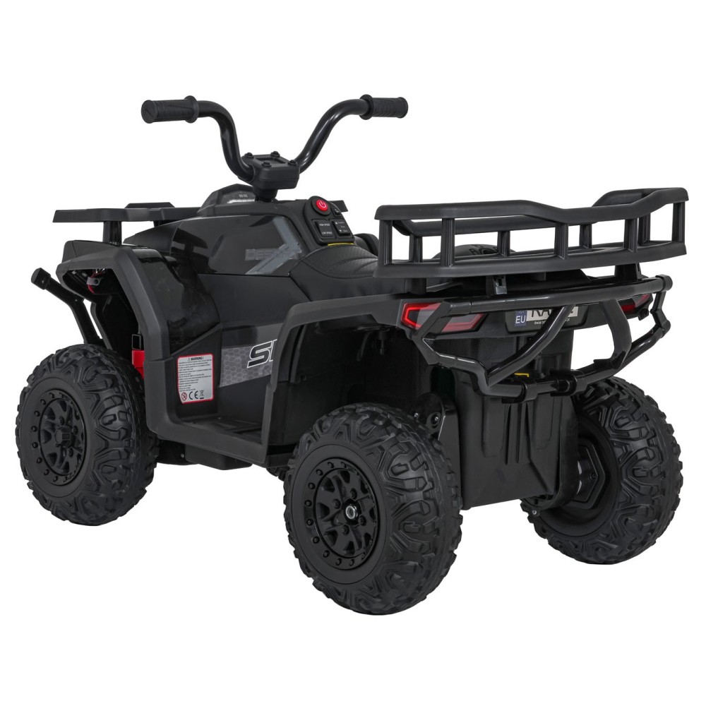 JOKO Elektrická Štvorkolka ATV Robust 4x4, FM rádio, penové kolesá, kožené sedadlo, Diaľkové ovládanie, čierna