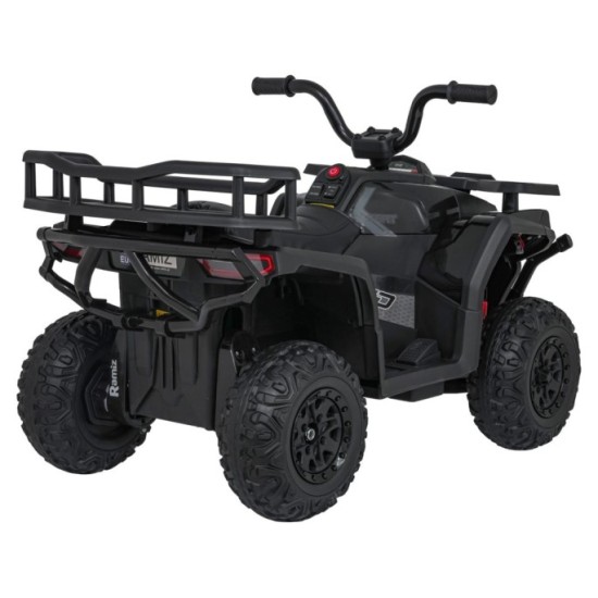 JOKO Elektrická Štvorkolka ATV Robust 4x4, FM rádio, penové kolesá, kožené sedadlo, Diaľkové ovládanie, čierna