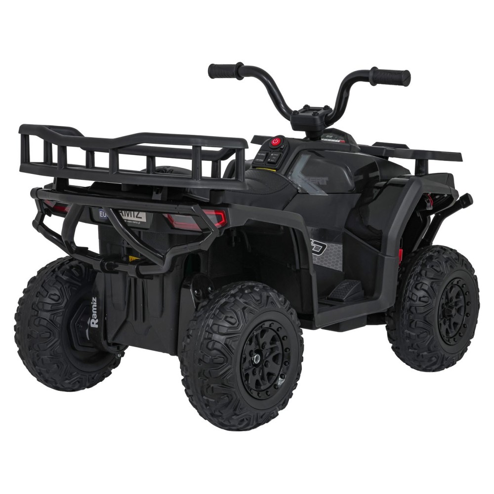 JOKO Elektrická Štvorkolka ATV Robust 4x4, FM rádio, penové kolesá, kožené sedadlo, Diaľkové ovládanie, čierna