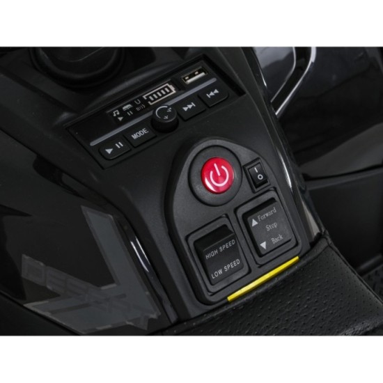 JOKO Elektrická Štvorkolka ATV Robust 4x4, FM rádio, penové kolesá, kožené sedadlo, Diaľkové ovládanie, čierna