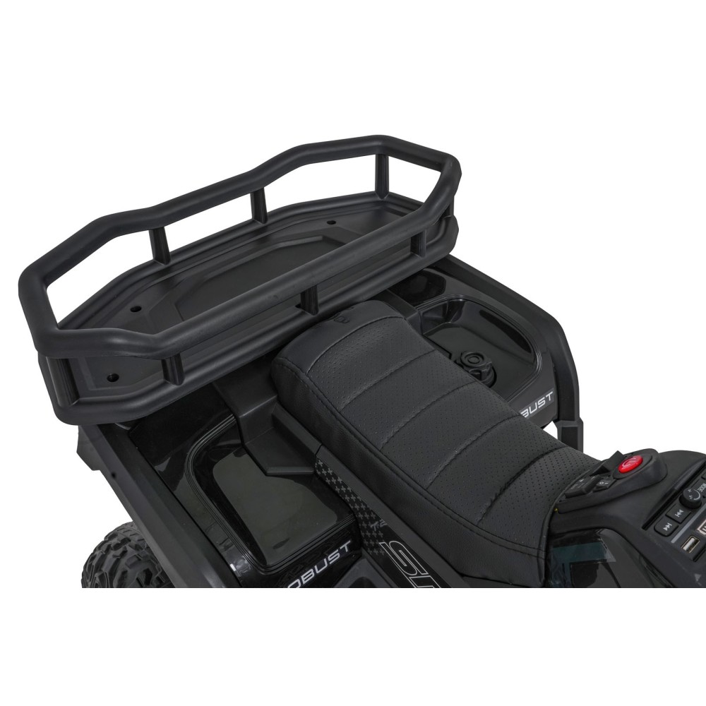 JOKO Elektrická Štvorkolka ATV Robust 4x4, FM rádio, penové kolesá, kožené sedadlo, Diaľkové ovládanie, čierna