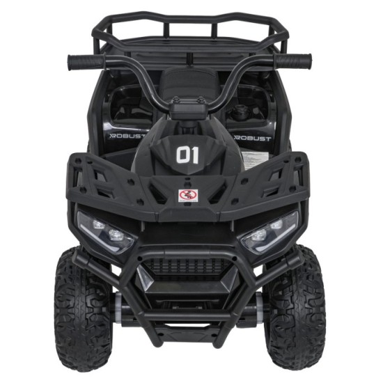 JOKO Elektrická Štvorkolka ATV Robust 4x4, FM rádio, penové kolesá, kožené sedadlo, Diaľkové ovládanie, čierna