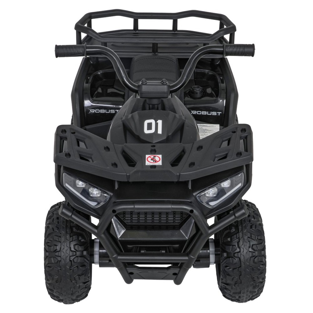 JOKO Elektrická Štvorkolka ATV Robust 4x4, FM rádio, penové kolesá, kožené sedadlo, Diaľkové ovládanie, čierna