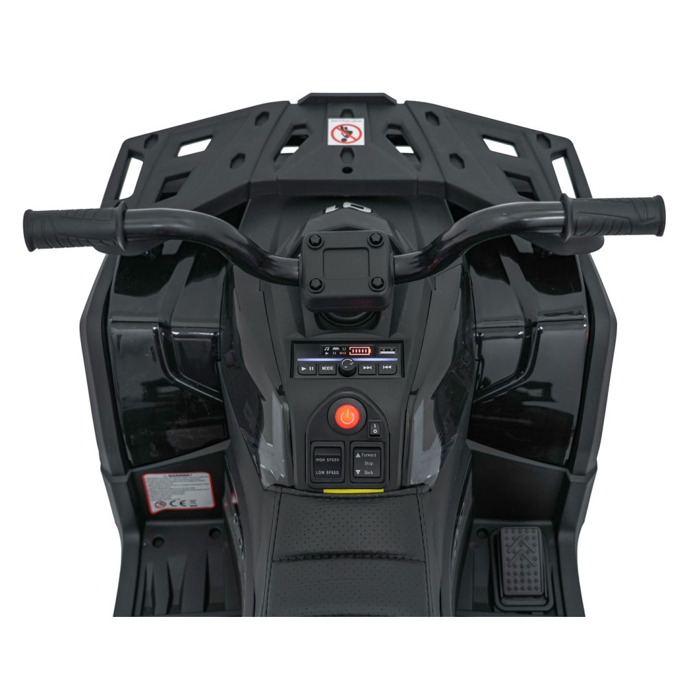 JOKO Elektrická Štvorkolka ATV Robust 4x4, FM rádio, penové kolesá, kožené sedadlo, Diaľkové ovládanie, čierna