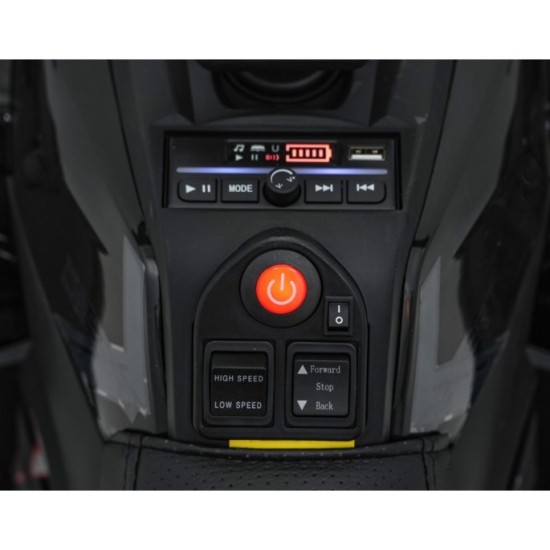 JOKO Elektrická Štvorkolka ATV Robust 4x4, FM rádio, penové kolesá, kožené sedadlo, Diaľkové ovládanie, čierna