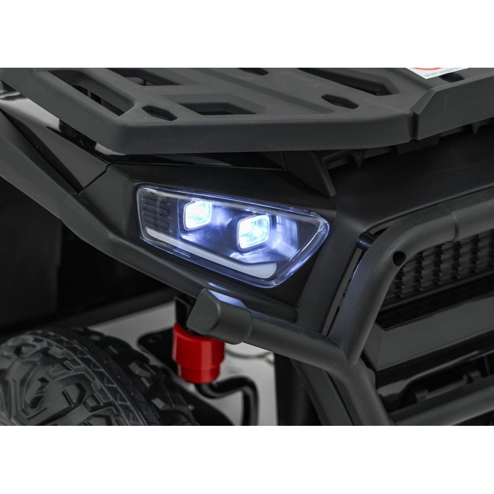 JOKO Elektrická Štvorkolka ATV Robust 4x4, FM rádio, penové kolesá, kožené sedadlo, Diaľkové ovládanie, čierna