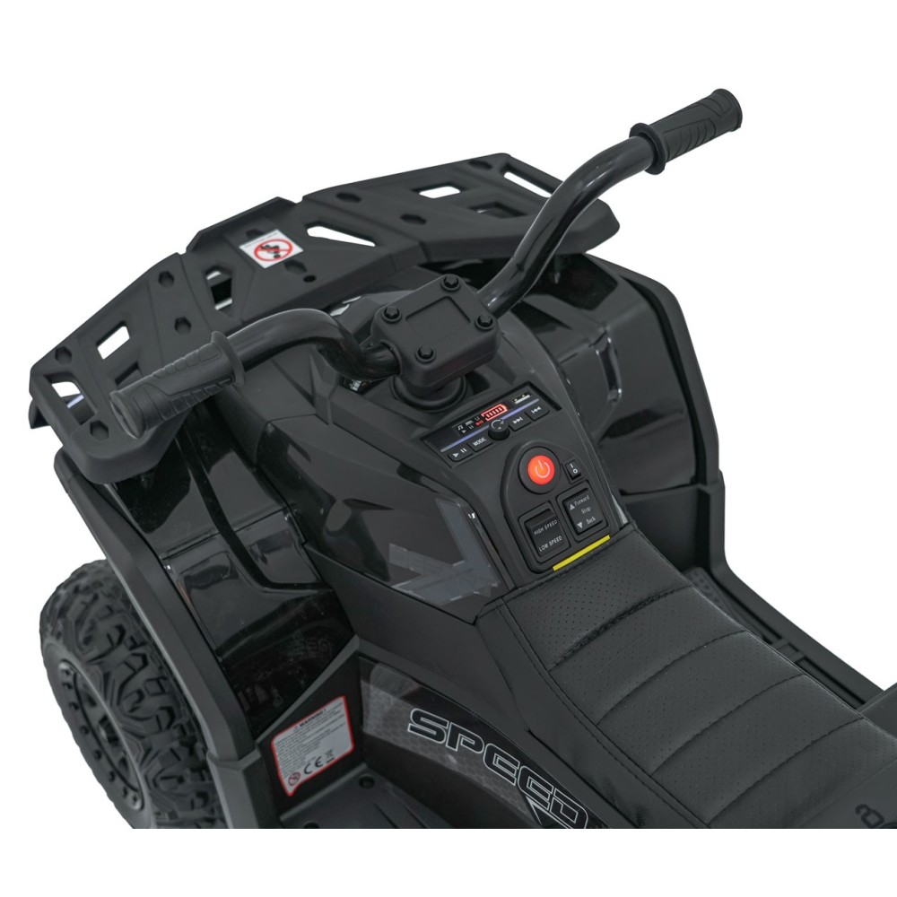 JOKO Elektrická Štvorkolka ATV Robust 4x4, FM rádio, penové kolesá, kožené sedadlo, Diaľkové ovládanie, čierna