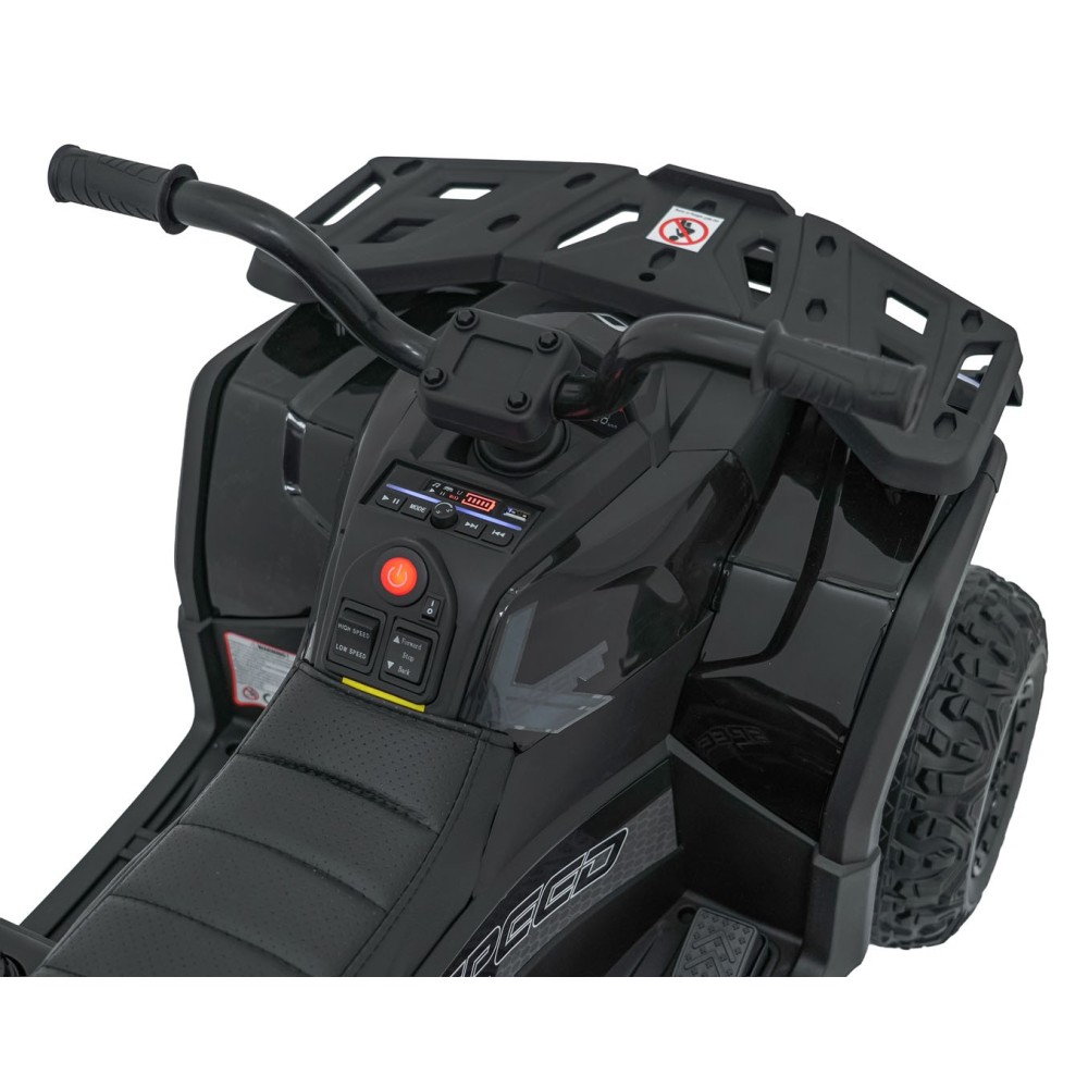 JOKO Elektrická Štvorkolka ATV Robust 4x4, FM rádio, penové kolesá, kožené sedadlo, Diaľkové ovládanie, čierna