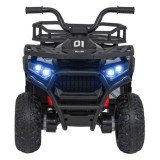 JOKO Elektrická Štvorkolka ATV Robust 4x4, FM rádio, penové kolesá, kožené sedadlo, Diaľkové ovládanie, čierna