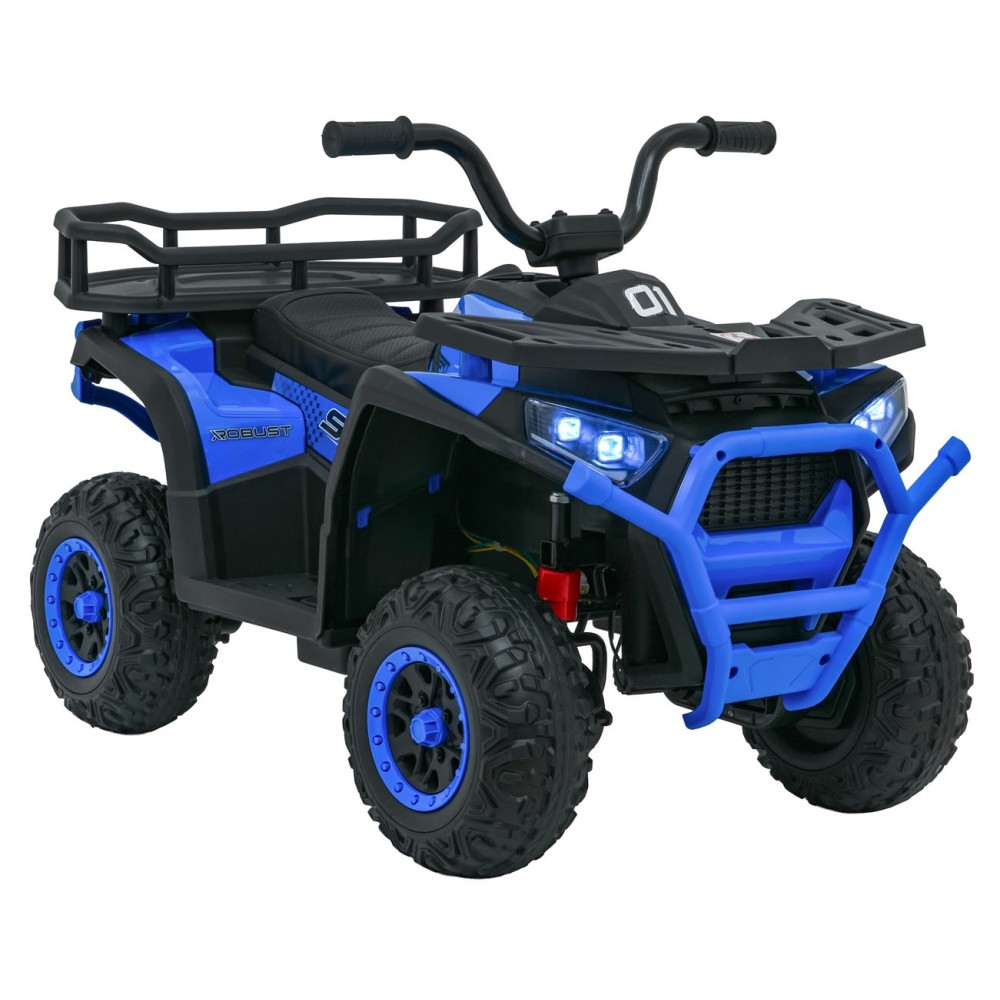 JOKO Elektrická Štvorkolka ATV Robust 4x4, FM rádio, penové kolesá, kožené sedadlo, Diaľkové ovládanie, modrá