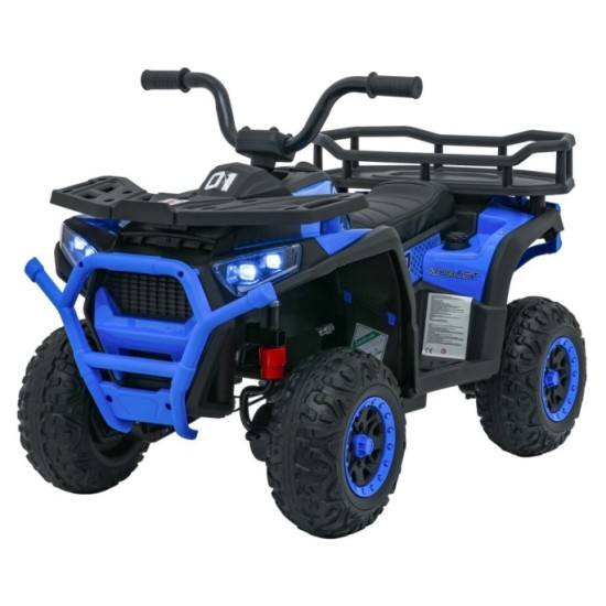 JOKO Elektrická Štvorkolka ATV Robust 4x4, FM rádio, penové kolesá, kožené sedadlo, Diaľkové ovládanie, modrá