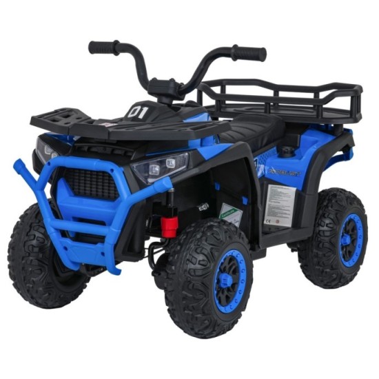 JOKO Elektrická Štvorkolka ATV Robust 4x4, FM rádio, penové kolesá, kožené sedadlo, Diaľkové ovládanie, modrá