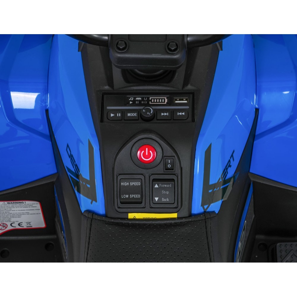 JOKO Elektrická Štvorkolka ATV Robust 4x4, FM rádio, penové kolesá, kožené sedadlo, Diaľkové ovládanie, modrá
